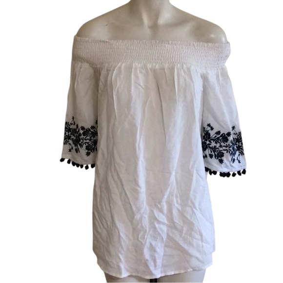 NWOT Show Mw Your MuMu Boho Romantic Presley Tunic Navy Embroider Size XS - Picture 6 of 7
